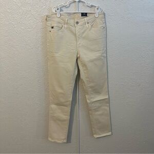 AG Jeans The Prima Cigarette Leg Skinny Jeans Size 26 Regular in Cream Curdoroy
